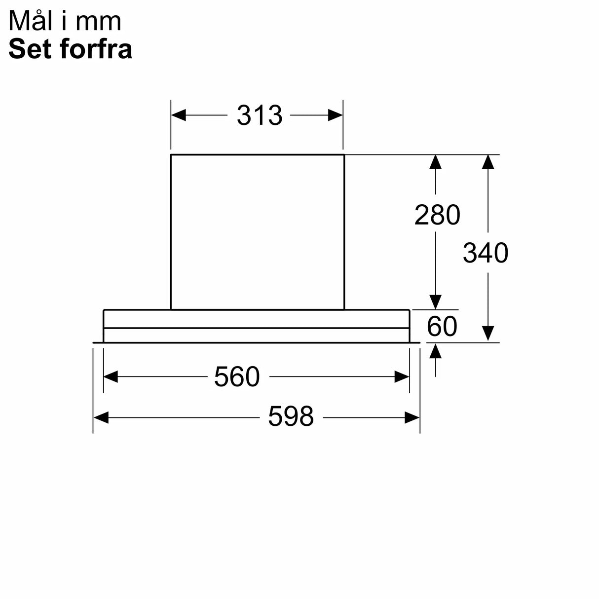 Siemens iQ500 Integreret boksemhætte 60 cm klart glas med sort tryk, Matsort - LJ67BDP60