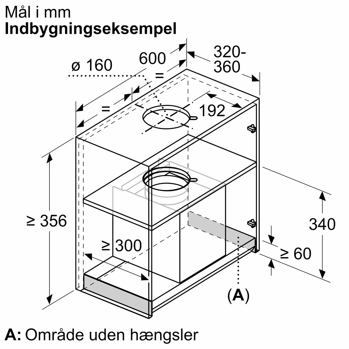 Siemens iQ500 Integreret boksemhætte 60 cm klart glas med sort tryk, Matsort - LJ67BDP60