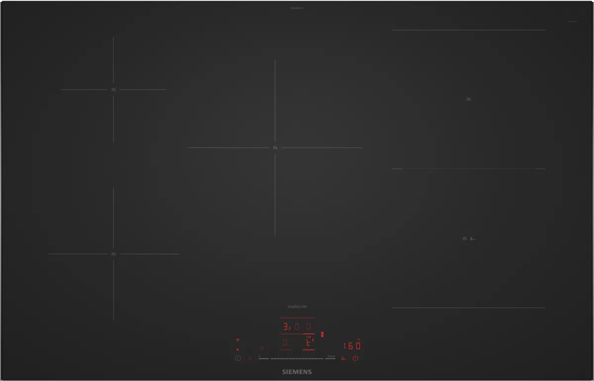 Induktionskogeplade 80 cm Matsort - Overflademontering med ramme - Siemens iQ500 - ED87BHWC1E