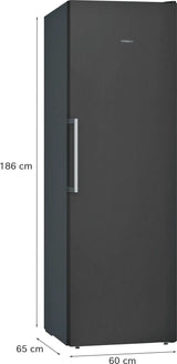 iQ300 Fryseskab 186 x 60 cm Sort stål med antifingerprint  - GS36NVXEV