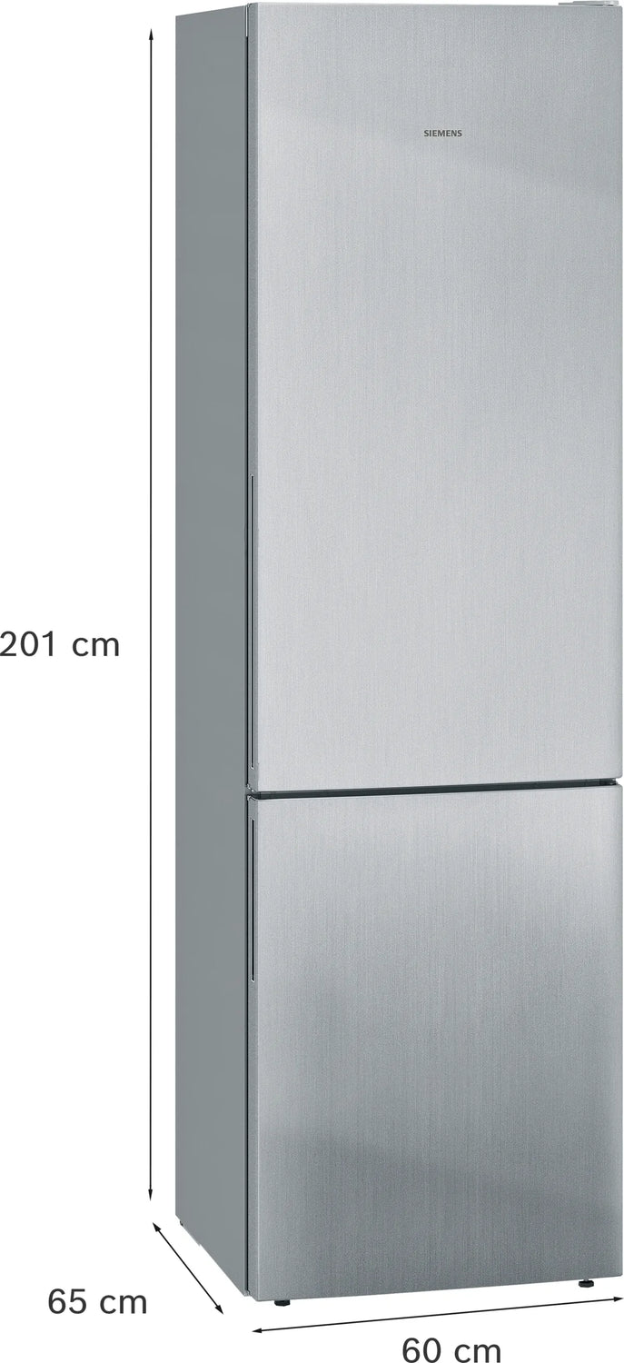 iQ500 Køle-/fryseskab 201 x 60 cm Fingeraftryk afvisende børstet stål - KG39EAICA