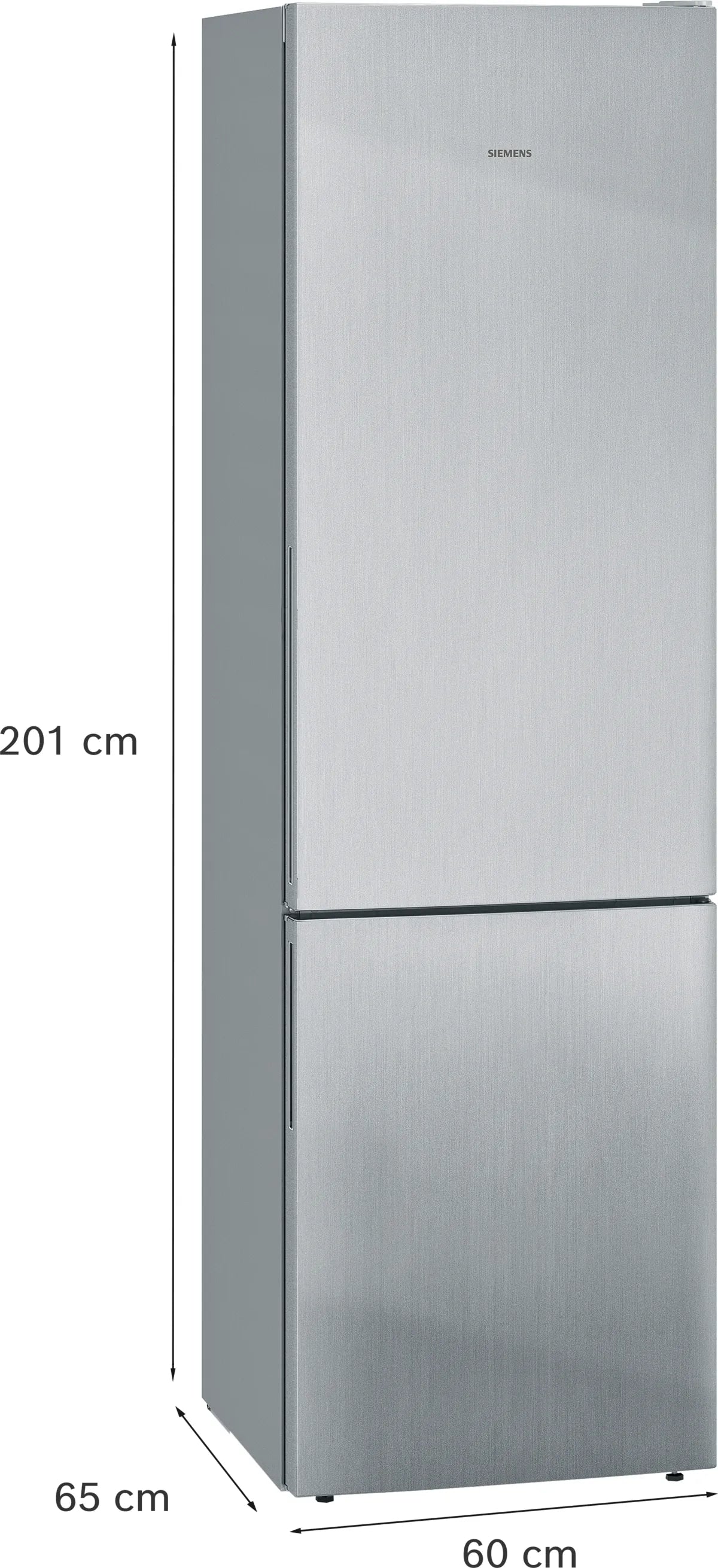 iQ500 Køle-/fryseskab 201 x 60 cm Fingeraftryk afvisende børstet stål - KG39EAICA