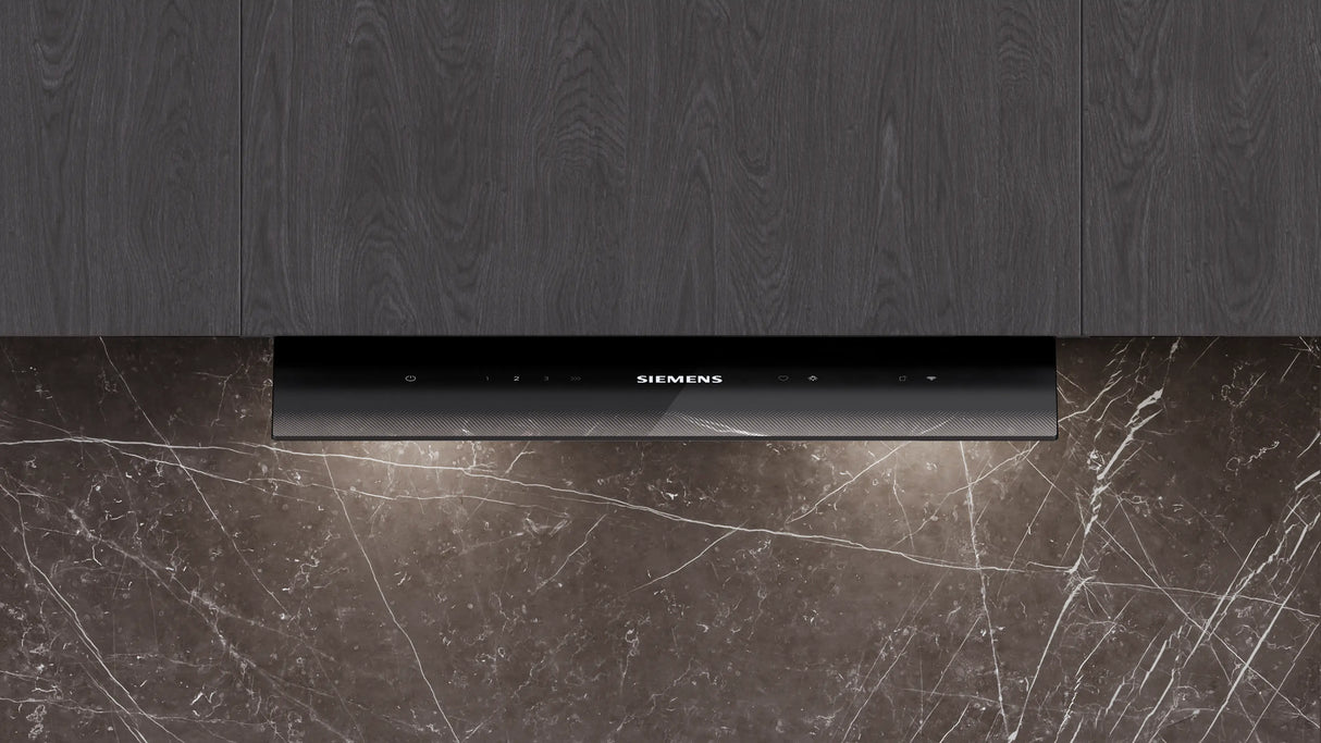 Siemens iQ500 Integreret boksemhætte 60 cm klart glas med sort tryk, Matsort - LJ67BDP60