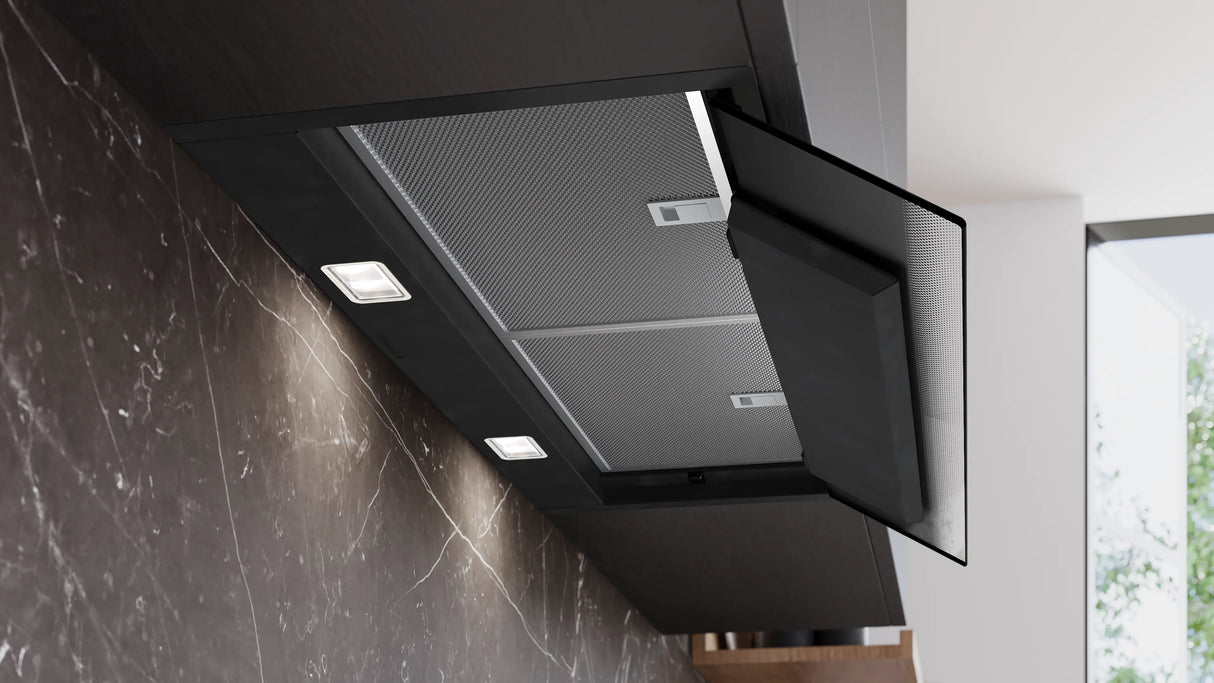 Siemens iQ500 Integreret boksemhætte 80 cm klart glas med sort tryk, Matsort - LJ87BDP60