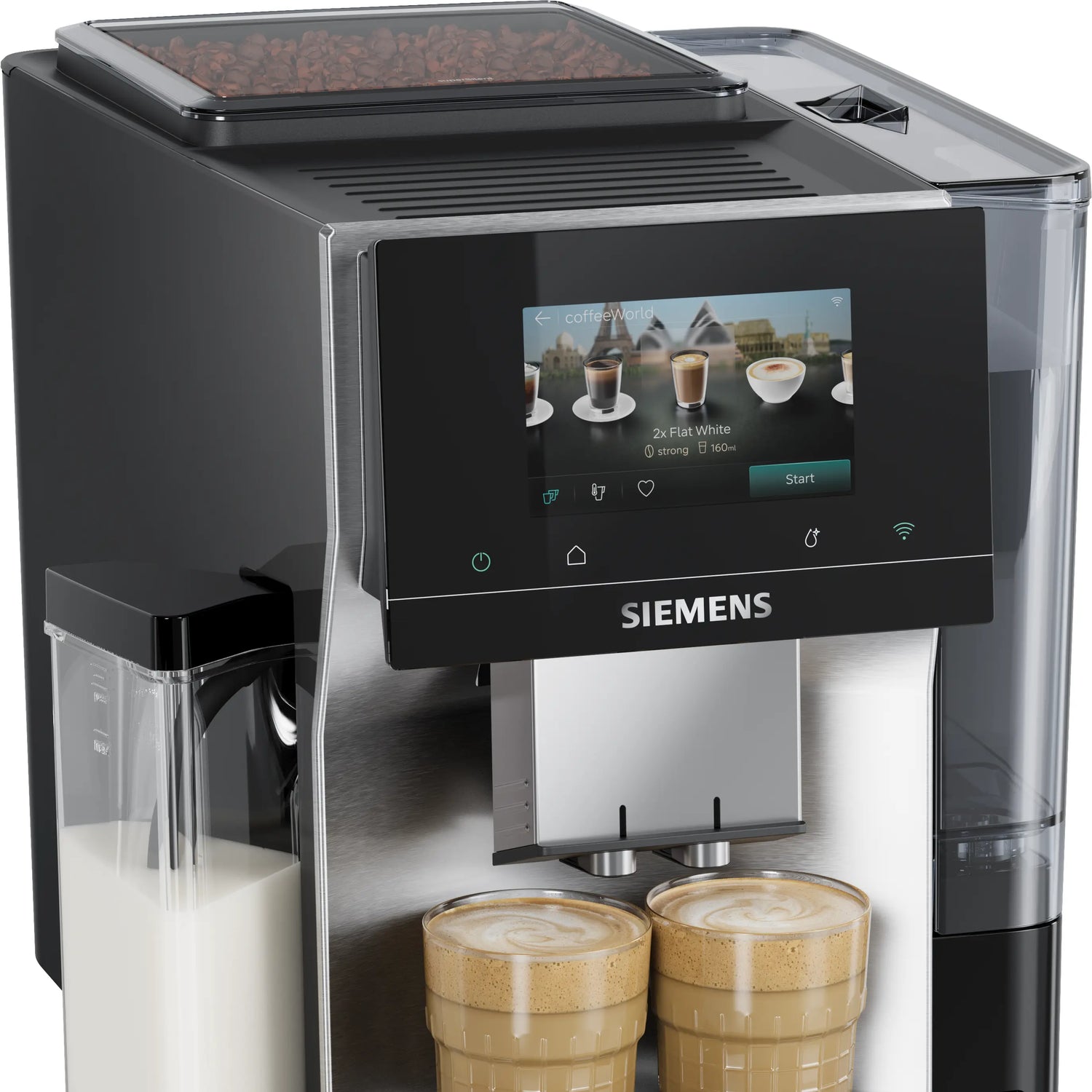 Siemens Fuldautomatisk kaffemaskine EQ700 iAroma Rustfrit stål - TQ723E03