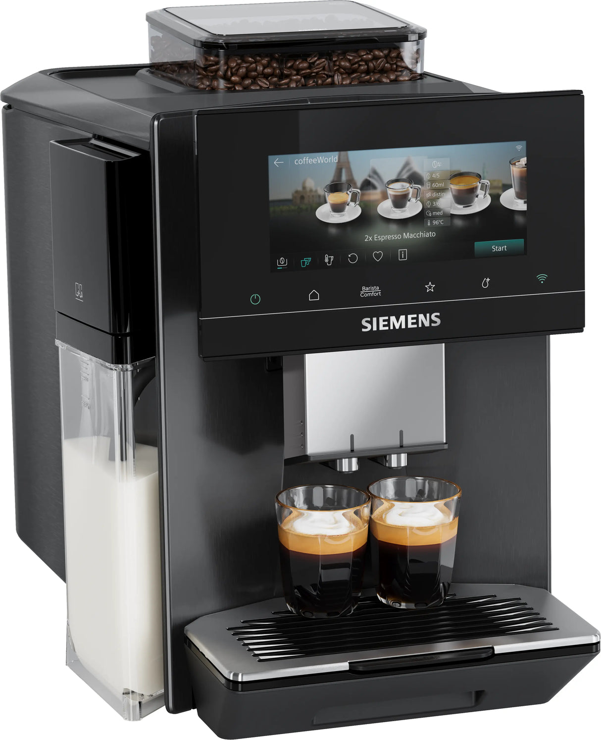 Siemens Fuldautomatisk kaffemaskine EQ900 plus iAroma Mørk rustfrit stål - TQ925EZ5