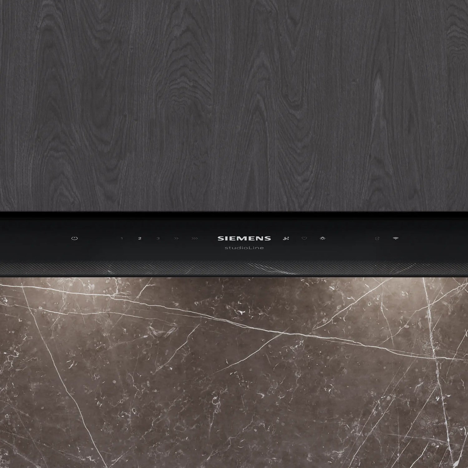 Siemens iQ700 Integreret boksemhætte 80 cm Grå glas sort print, Matsort - LJ89BET65