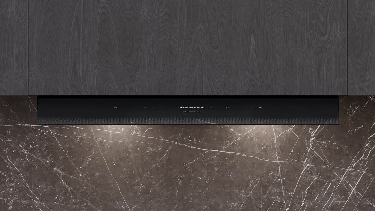Siemens iQ700 Integreret boksemhætte 80 cm Grå glas sort print, Matsort - LJ89BET65