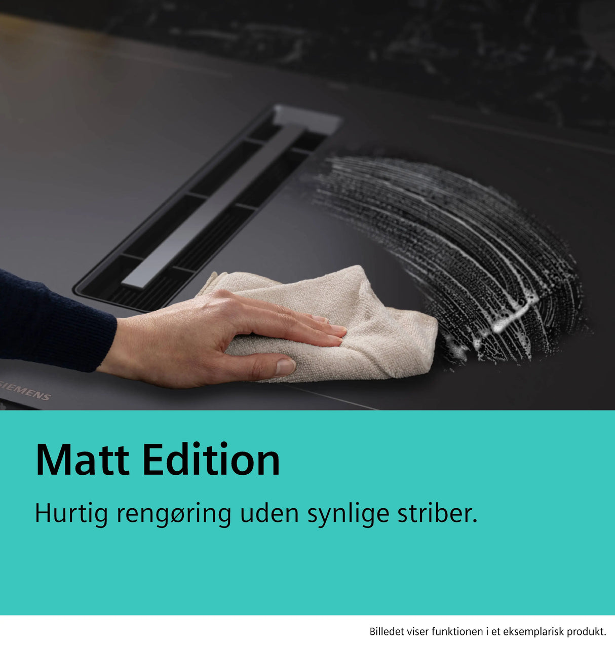 Siemens iQ500 Induktionskogeplade med indbygget emhætte 80 cm Matt Edition, overflademontering med ramme - ED87BHQ26E
