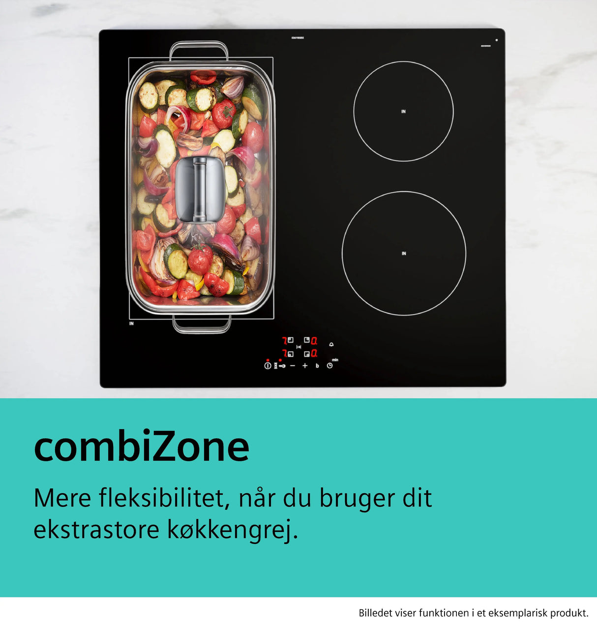 Siemens iQ500 Induktionskogeplade med indbygget emhætte 80 cm Matt Edition, overflademontering med ramme - ED87BHQ26E