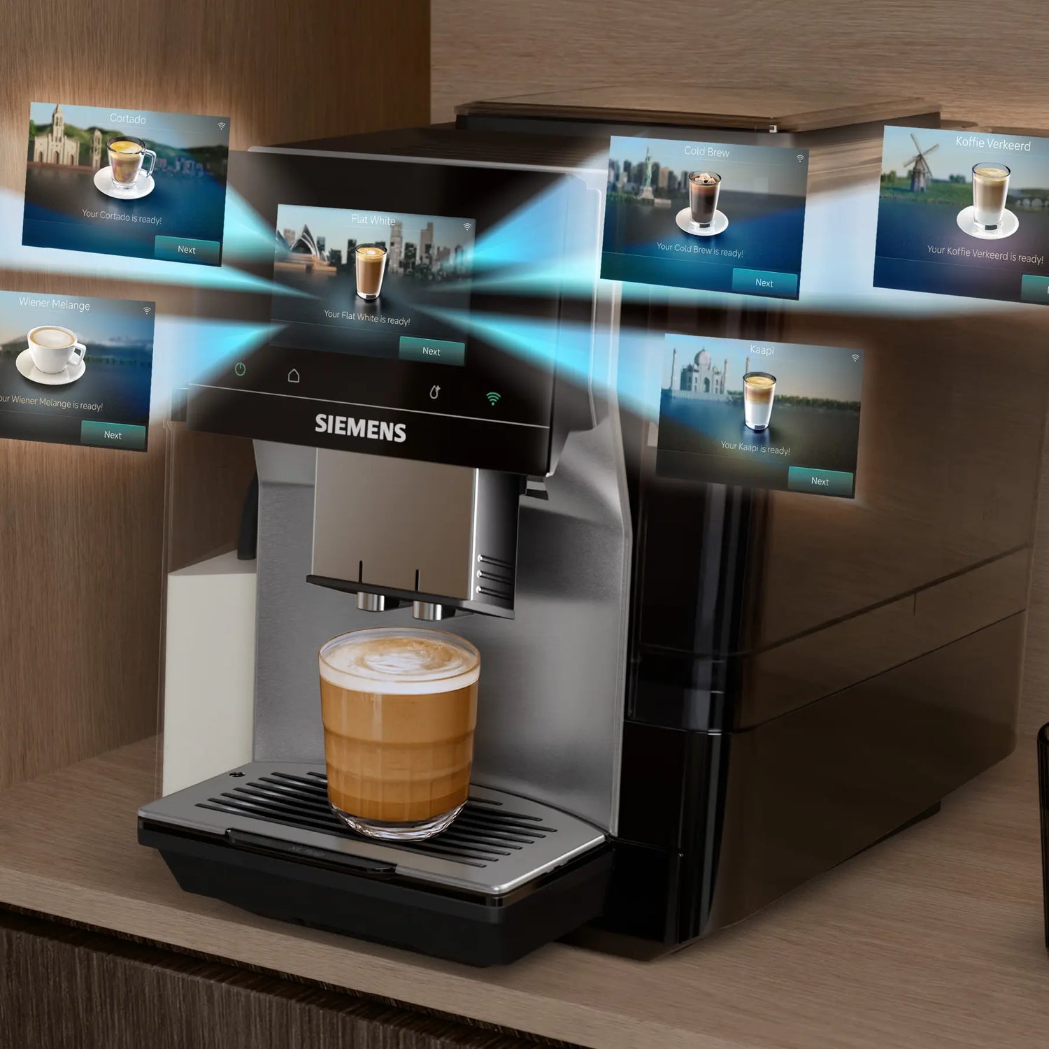 Siemens Fuldautomatisk kaffemaskine EQ700 iAroma Rustfrit stål - TQ723E03