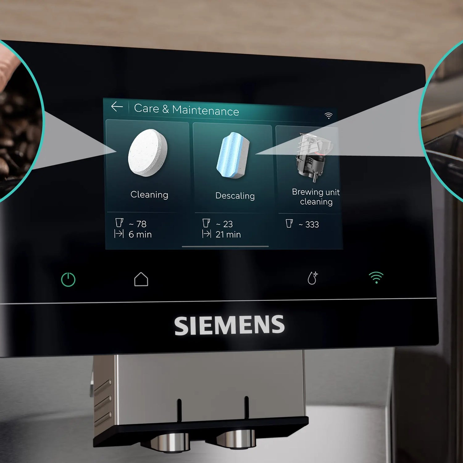 Siemens Fuldautomatisk kaffemaskine EQ700 iAroma Rustfrit stål - TQ723E03