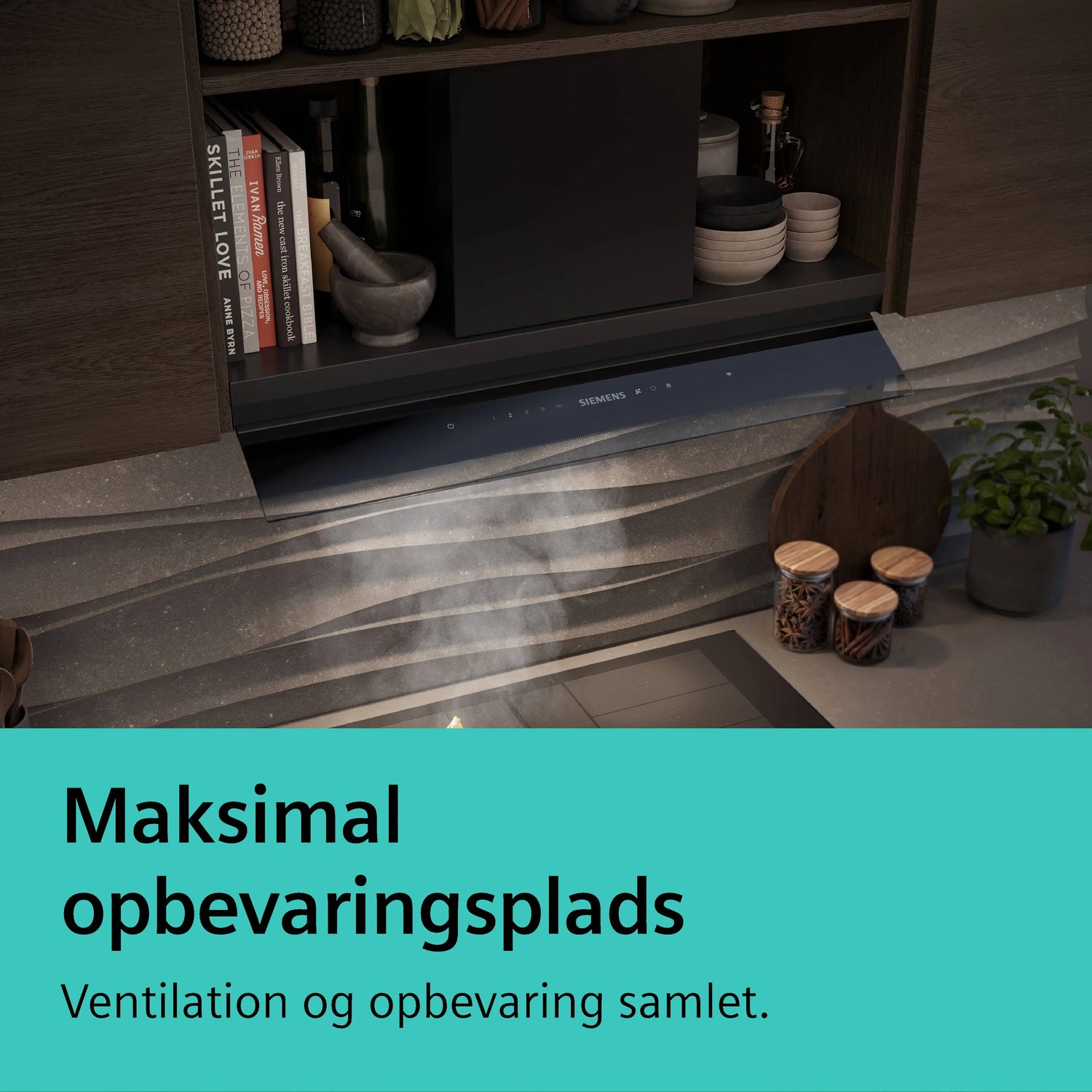 Siemens iQ500 Integreret boksemhætte 80 cm klart glas med sort tryk, Matsort - LJ87BDP60