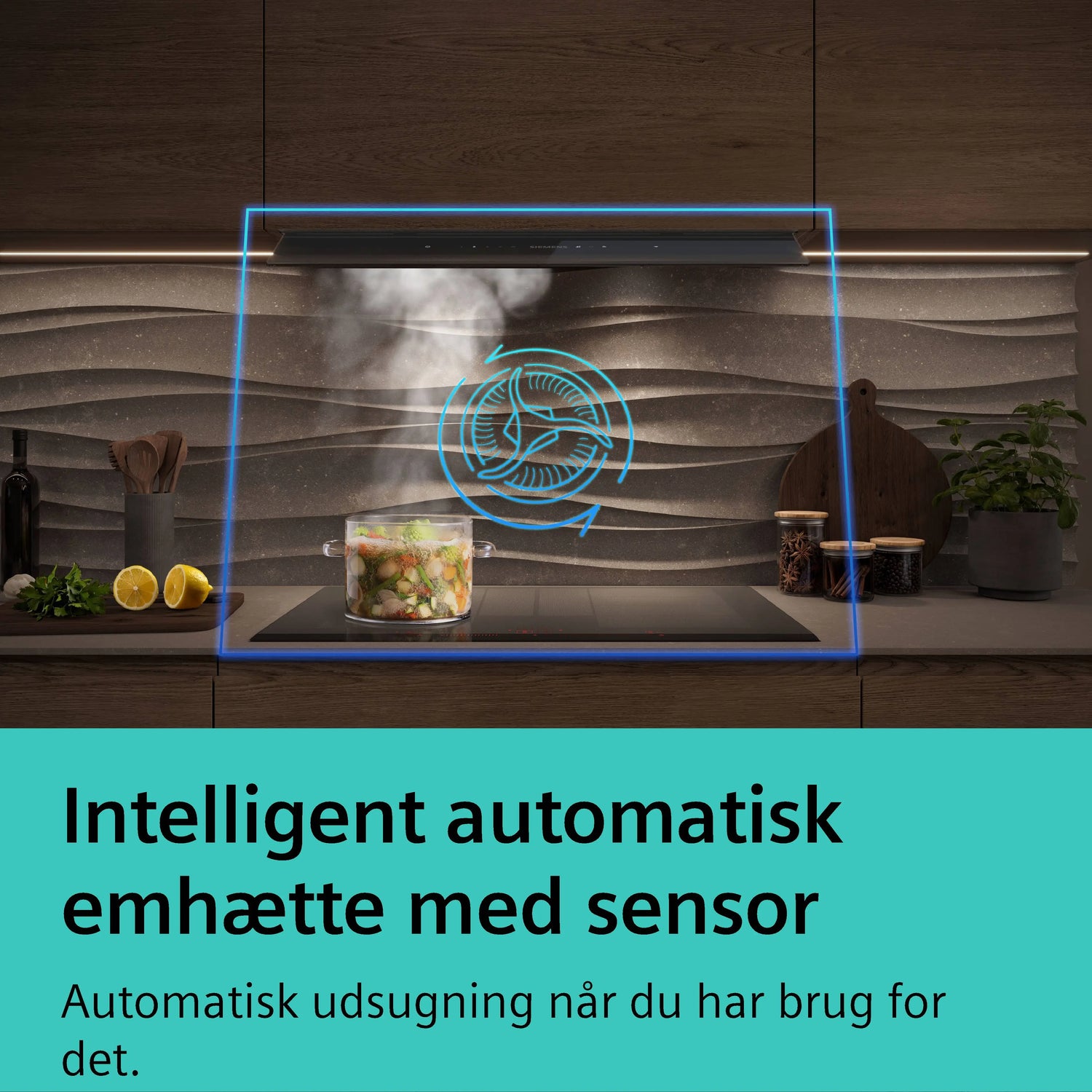 Siemens iQ700 Integreret boksemhætte 80 cm Grå glas sort print, Matsort - LJ89BET65