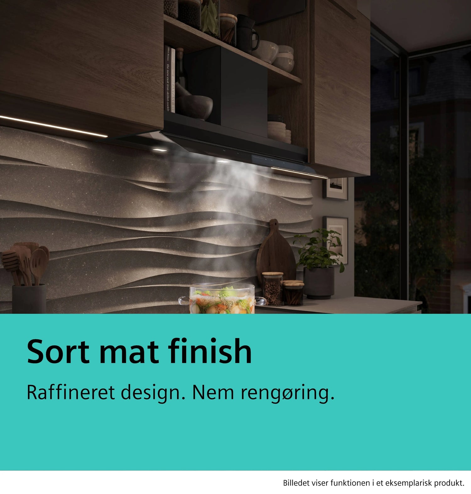 Siemens iQ500 Integreret boksemhætte 80 cm klart glas med sort tryk, Matsort - LJ87BDP60
