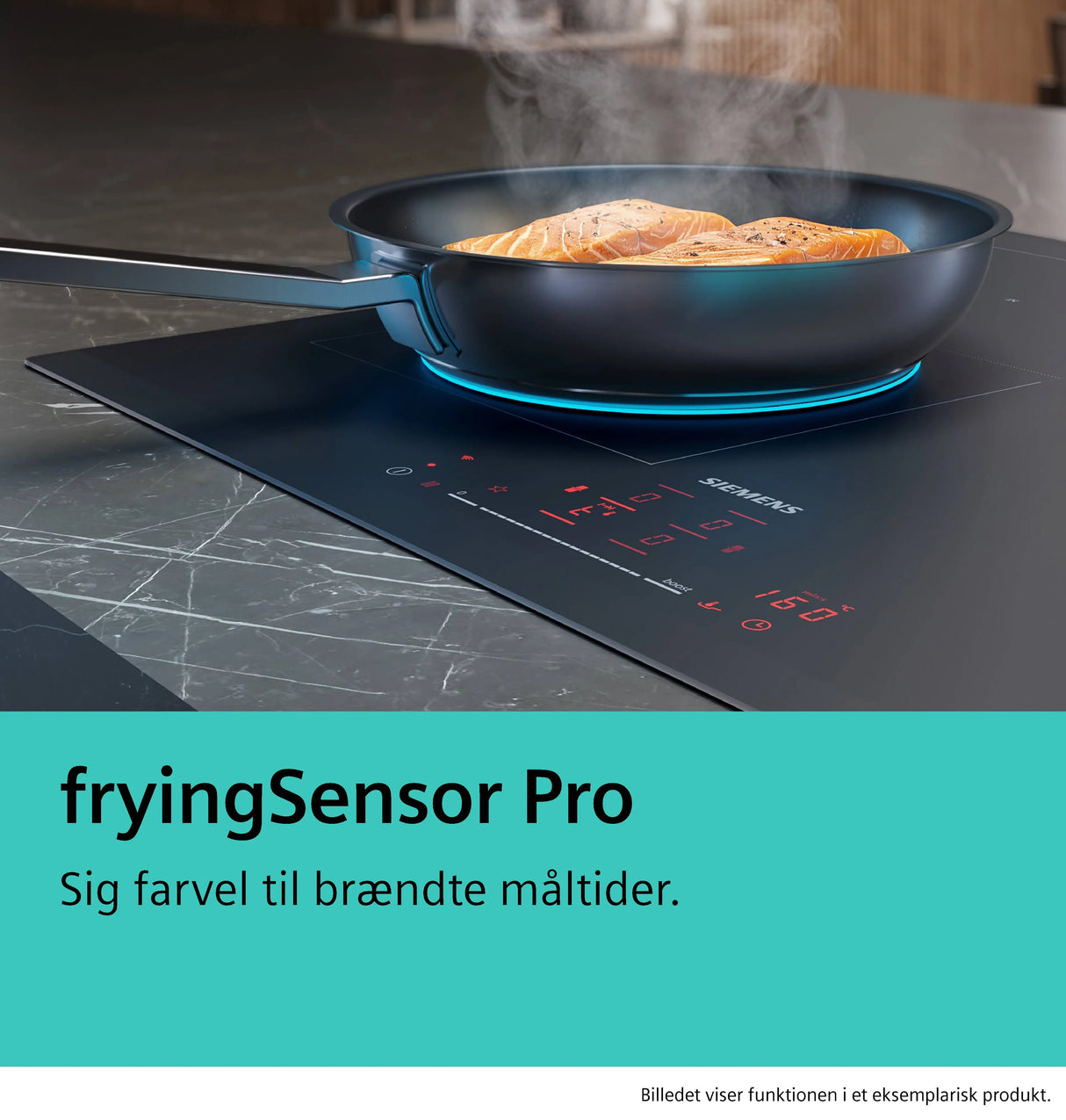 Siemens iQ500 Induktionskogeplade med indbygget emhætte 80 cm Matt Edition, overflademontering med ramme - ED87BHQ26E
