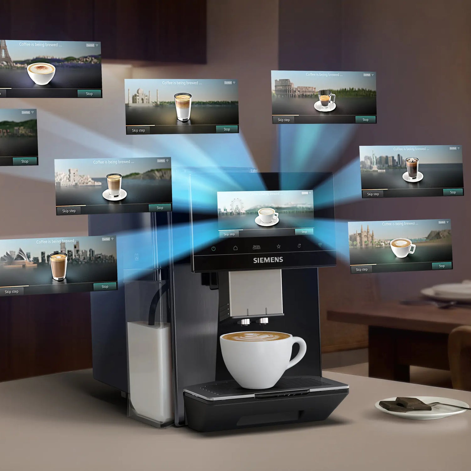 Siemens Fuldautomatisk kaffemaskine EQ900 plus iAroma Mørk rustfrit stål - TQ925EZ5