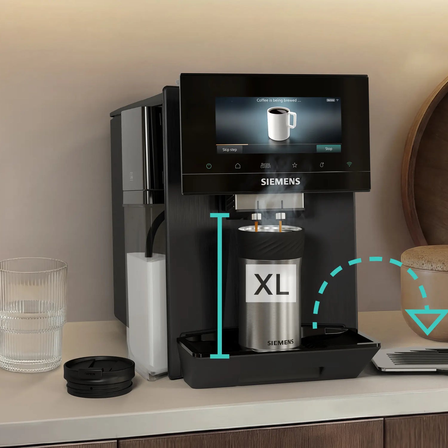 Siemens Fuldautomatisk kaffemaskine EQ900 plus iAroma Mørk rustfrit stål - TQ925EZ5