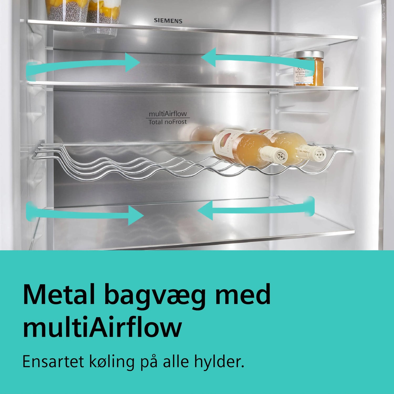 Siemens iQ300 Køle-/fryseskab 203 x 60 cm Rustfrit stål - KG39NVICV