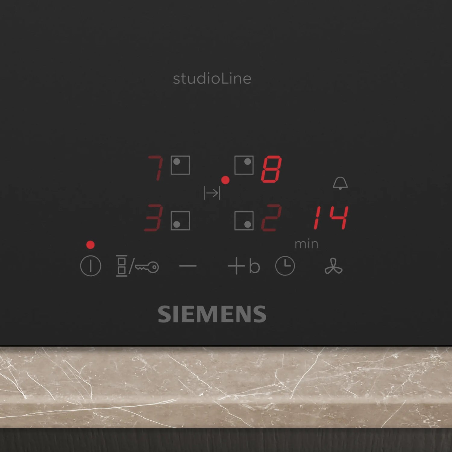 Siemens iQ300 Induktionskogeplade med indbygget emhætte 80 cm Matt Edition, overflademontering med ramme - ED87BBS16E