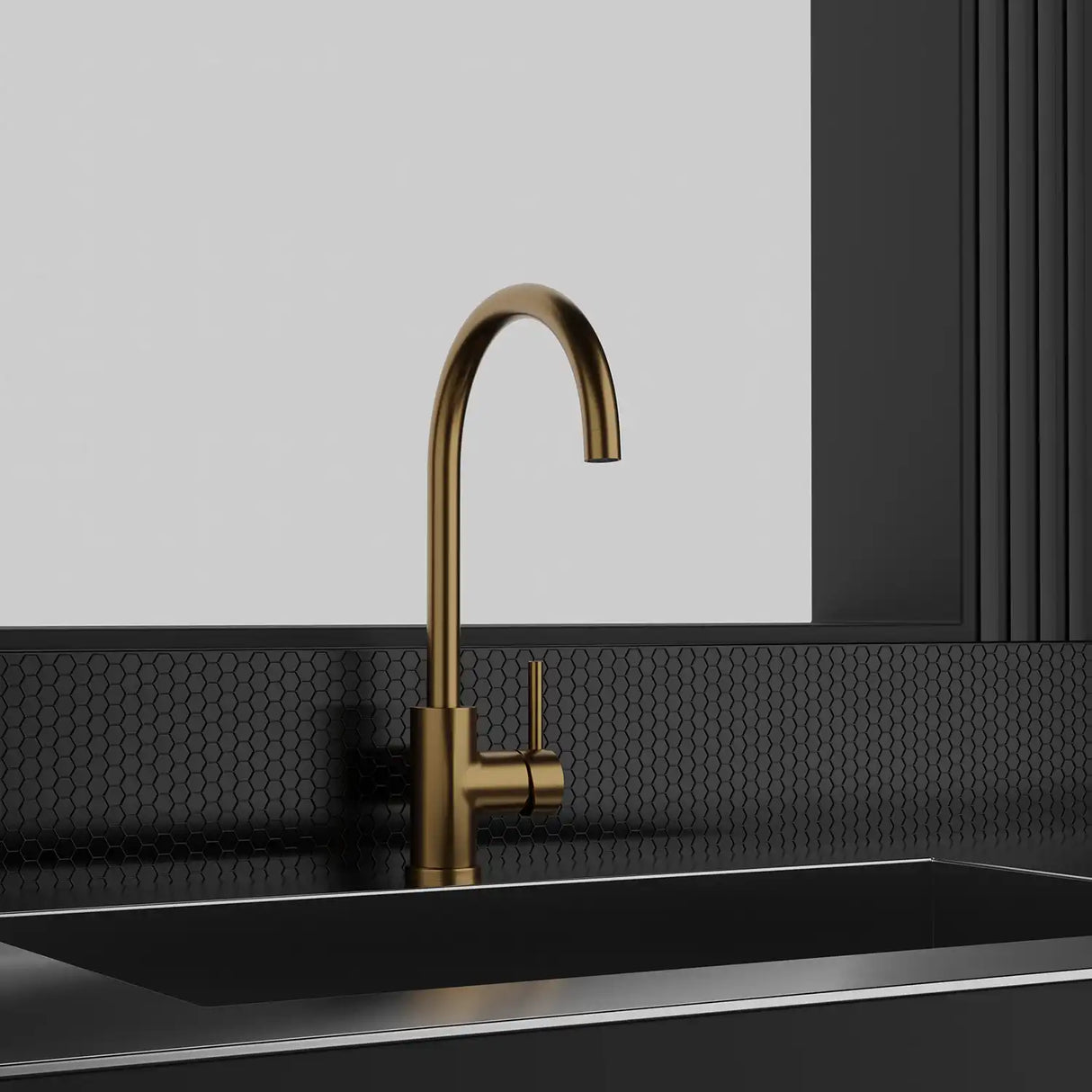 PRIMY STEEL CURVE KØKKENARMATUR, SAND