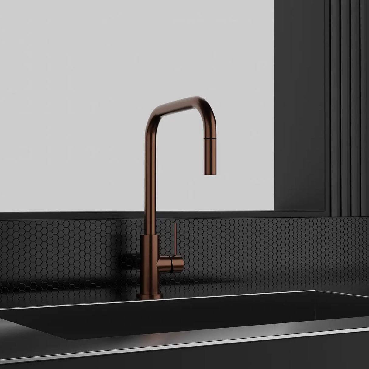 PRIMY STEEL ACCENT SQUARE KØKKENARMATUR, AMBER