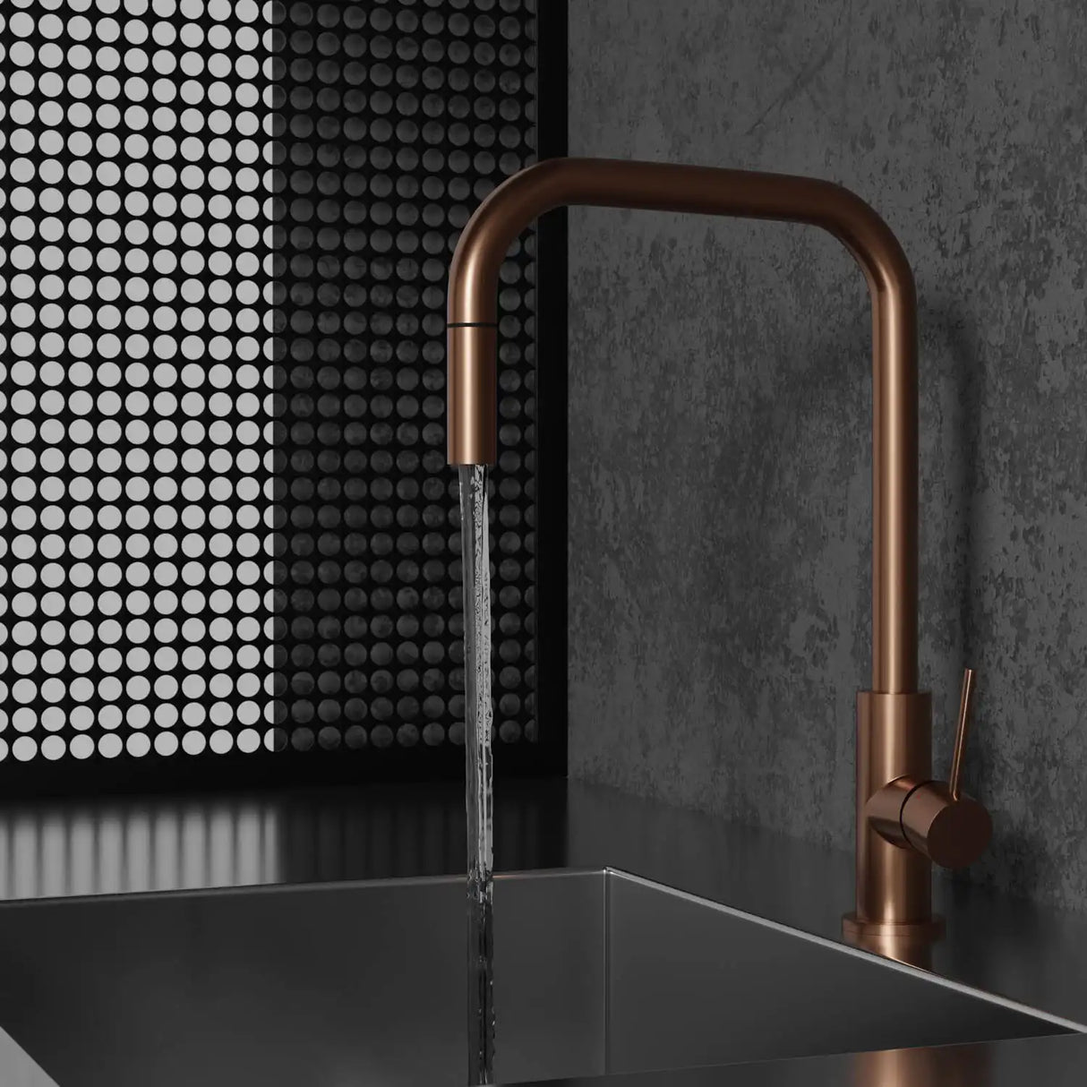 PRIMY STEEL ACCENT SQUARE KØKKENARMATUR, AMBER