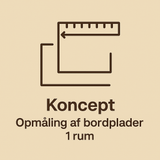 PFP - Tryghedspakke 2 - Koncept - Opmåling af bordplader, 1 rum