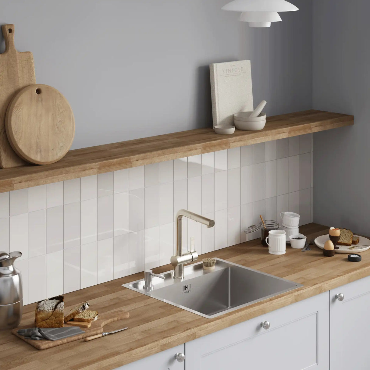 KUBUS 285 KØKKENARMATUR M/UDTRÆK, KROM