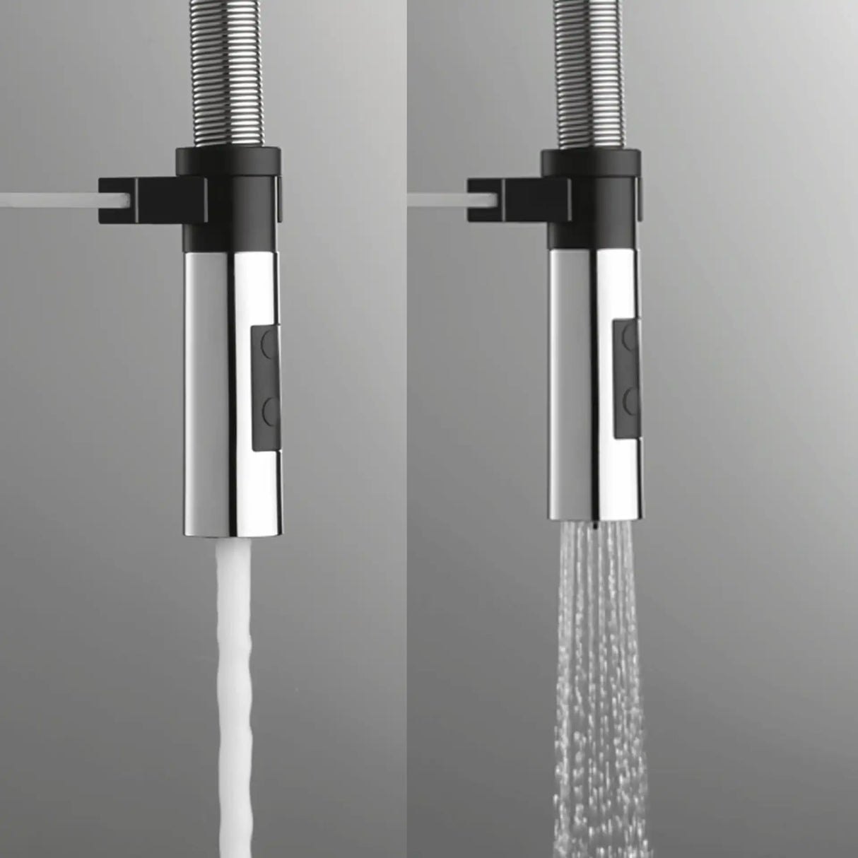 KUBUS 020 KØKKENARMATUR M/UDTRÆK, KROM/MATSORT