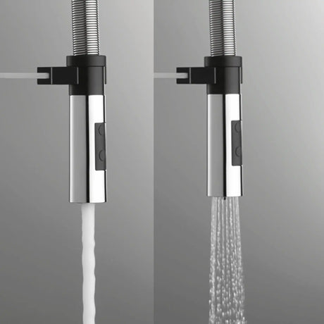 KUBUS 020 KØKKENARMATUR M/UDTRÆK, KROM/MATSORT