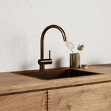 KUBUS 030 KØKKENARMATUR, BRUNERET MASSIV MESSING