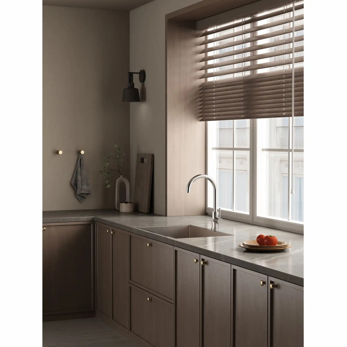 KUBUS 140 RS ROUND KØKKENARMATUR, RUSTFRIT STÅL