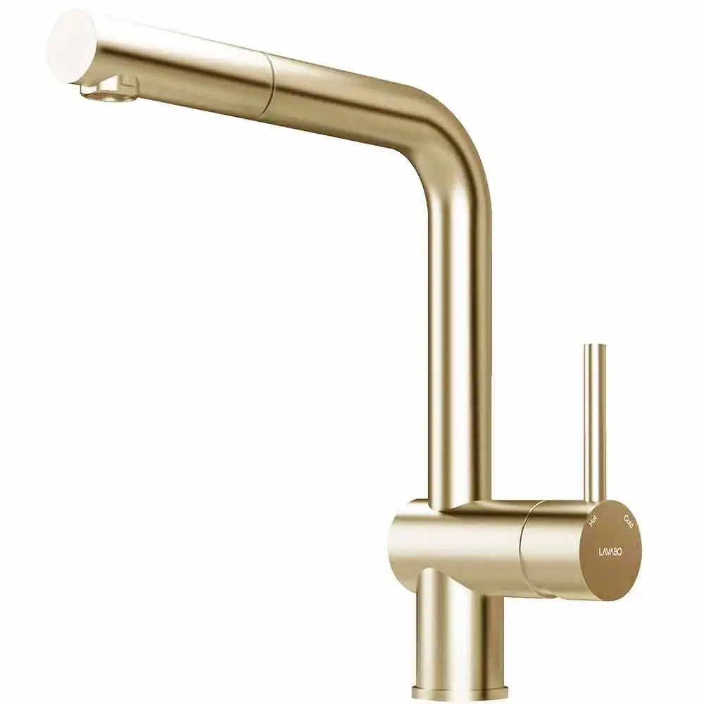 KUBUS 385 RS KØKKENARMATUR M/UDTRÆK, PVD MESSING