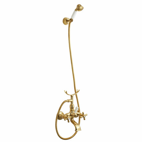 Retro to-grebs badekararmatur, Massiv messing