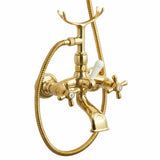 Retro to-grebs badekararmatur, Massiv messing