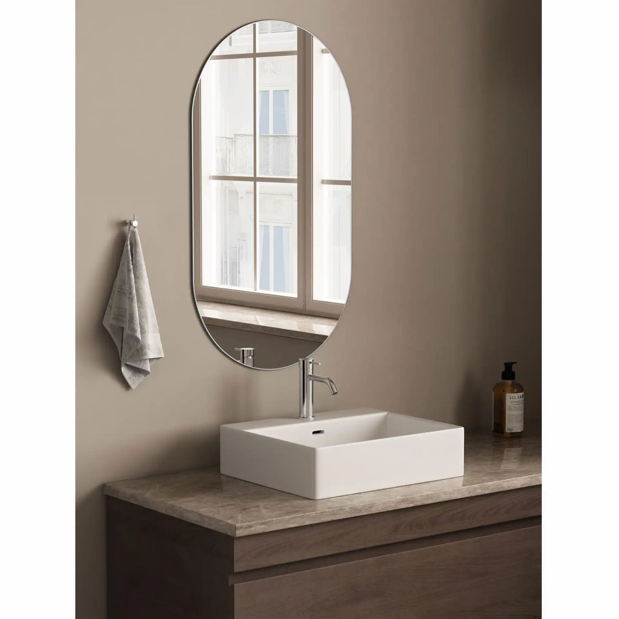 Mira 140 RS håndvaskarmatur, Rustfrit stål