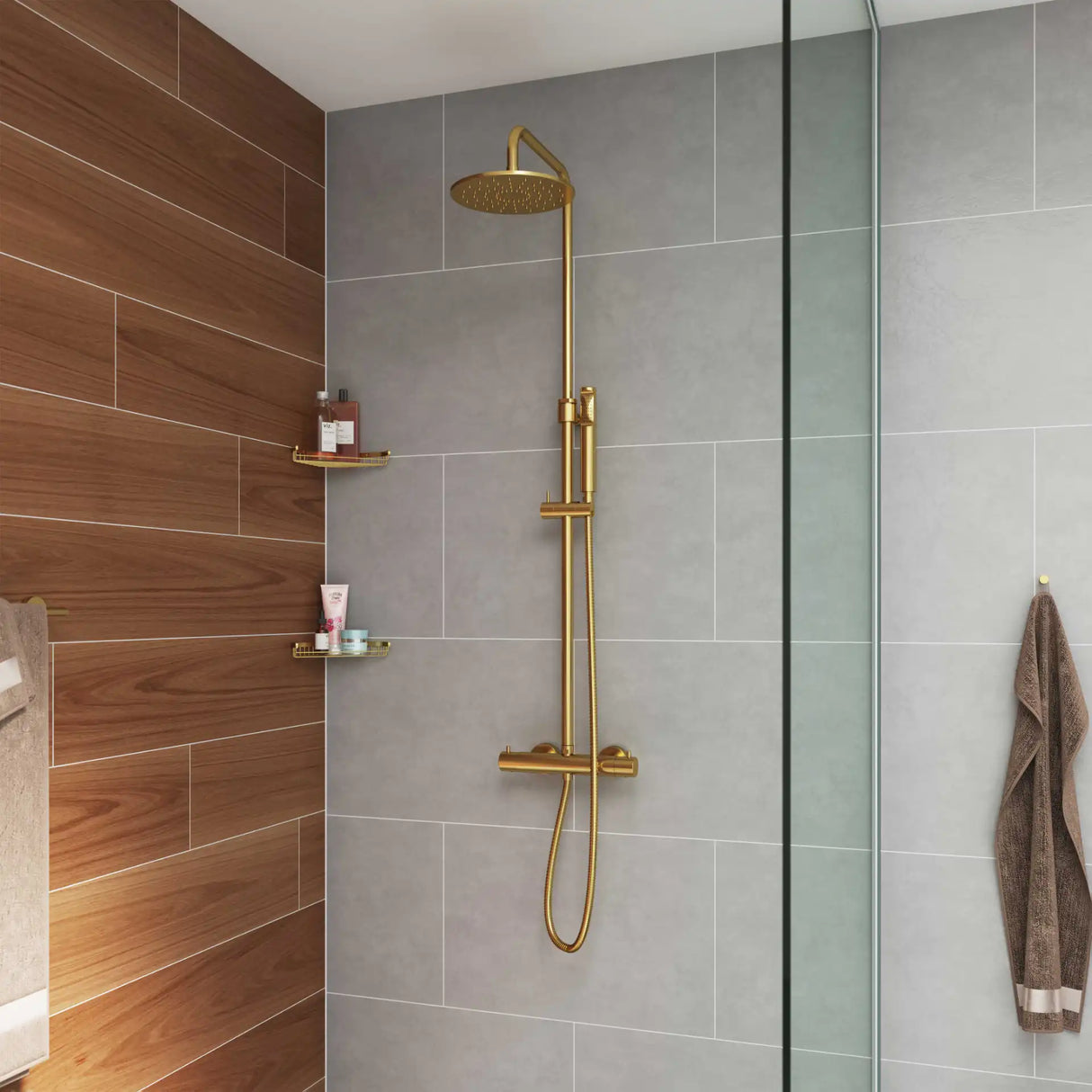 Argo komplet brusesæt, Massiv messing