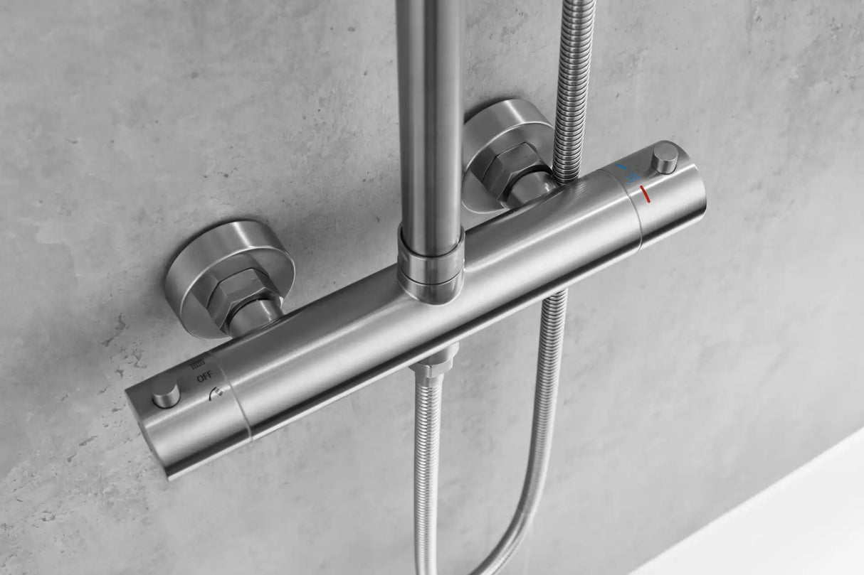 Studio komplet brusesæt, Børstet rustfrit stål