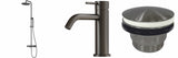 Samlet bruser og armatur sæt i pvd Gun metal