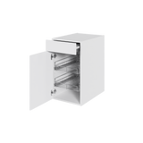 Multi-Living Køkken grydeskab i Hvid Front underskab H: 70,4 cm D: 60,0 cm - 2 udtræksriste 1 låge & 1 skuffe med fuldudtræk og softluk - Bredde: 40 cm