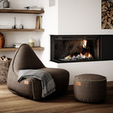 Canvas Pouf Brown