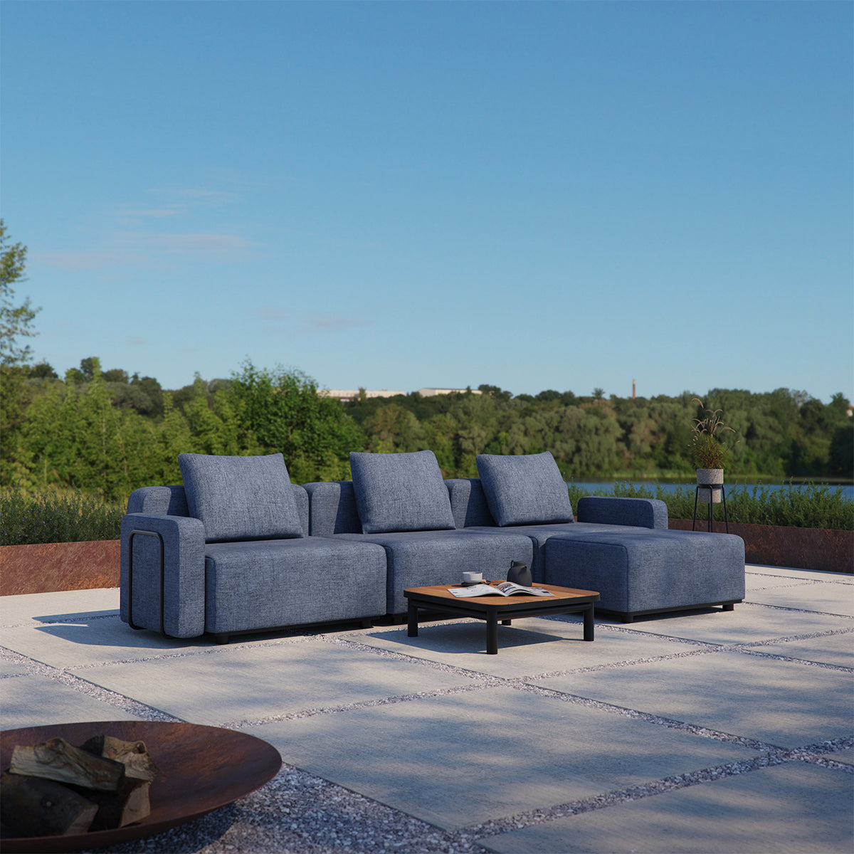 Cobana Lounge Sofa - Pouf Indigo