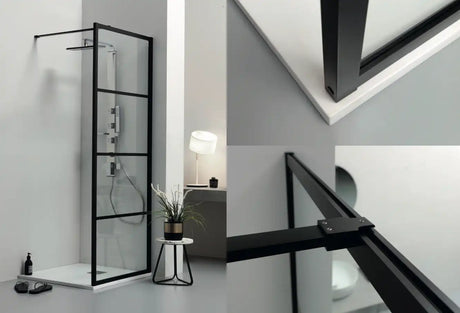 WALK IN GLASBRUSEVÆG 90X200, MATSORT (U/MIDTERSPROSSE)