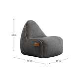 Cobana Junior Lounge Chair & Pouf Grey