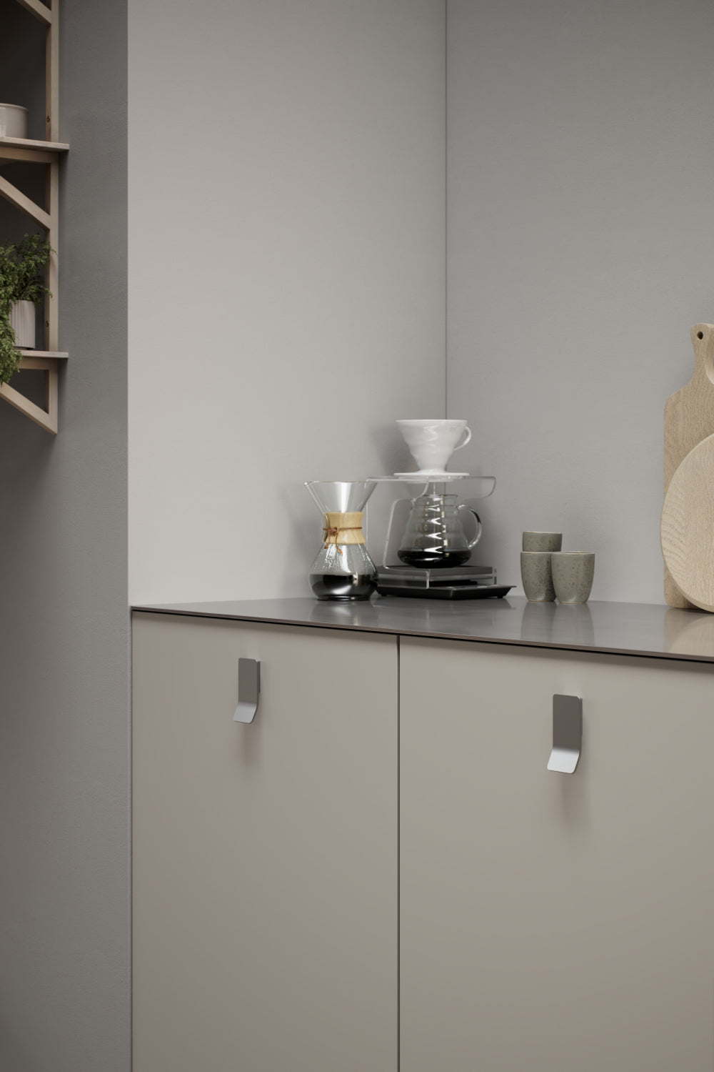 Furnipart Leaf Vertical Greb Inox look 32mm