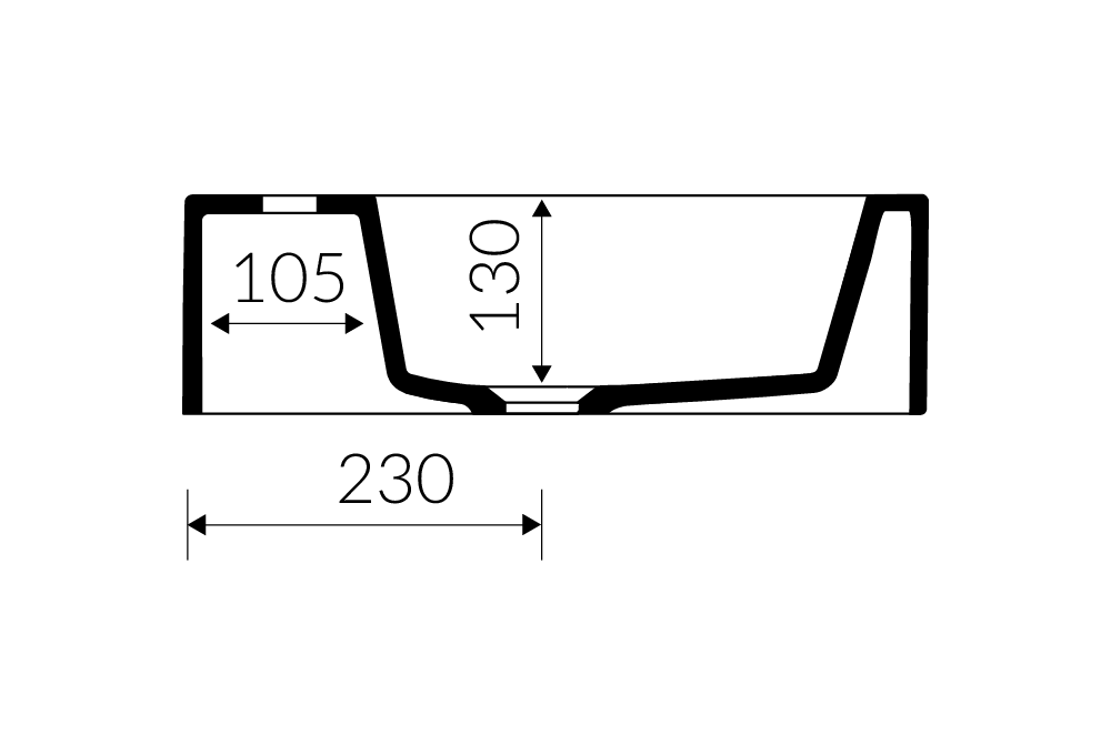 Bordmonteret og vægmonteret vask - Amalfi Bord mat