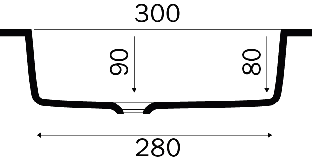 Betonex Colombo vask Mat dybde 48 cm Bredde 52 cm
