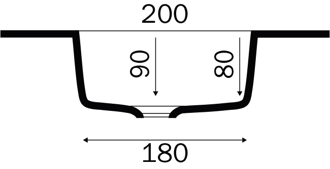Granitex Colombo vask Blank dybde 36 cm