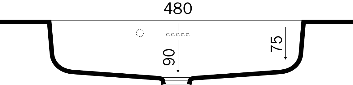 Granitex Monaco vask Blank dybde 36 cm